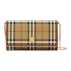 Burberry Polyester Cow Leather Wallet Beige