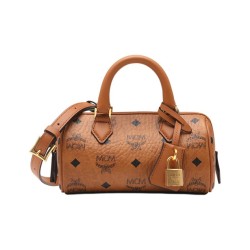 MCM Canvas With Leather Mini Brown