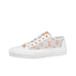 LOUIS VUITTON Stellar Stylish Skateboarding Shoes Women's White Orange