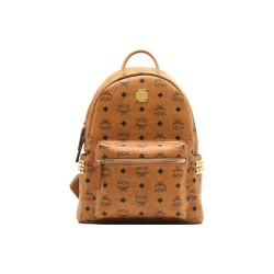 MCM Stark Visetos Canvas With Leather Brown
