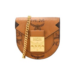 MCM Patricia Visetos Polyester With Leather Brown