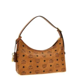 MCM Brown Small Aren Visetos Zipped Crossbody Bag