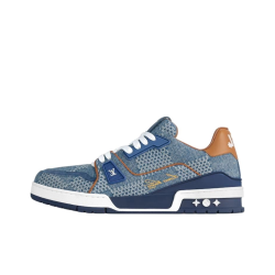 LOUIS VUITTON Lv Trainer Blue Damier 3D Denim