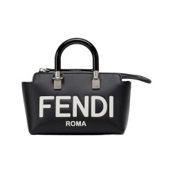FENDI Calfskin Boston Bag Black