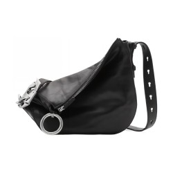Burberry Calfskin Knight Crossbody Bag Black