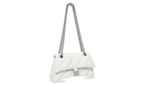 BALENCIAGA Crush Small Chain Bag Quilted in Optic White
