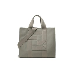 FENDI Canvas Handbag Gray Brown Taupe
