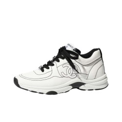 CHANEL Low Top Casual Shoes Men's White